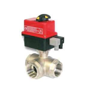 Vanne à boisseau sphérique motorisée électrique - Laiton - 3 voies L ou T - Taraudée - JR31 / JR32 // JR310 / JR320