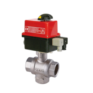 Vanne à boisseau sphérique motorisée électrique - Laiton - 3 voies L deviasphère 2 positions - Taraudée - JR37 // JR370