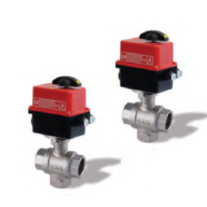 Vanne à boisseau sphérique motorisée électrique - Laiton - 3 voies L deviasphère 3 positions - Taraudée - JR38